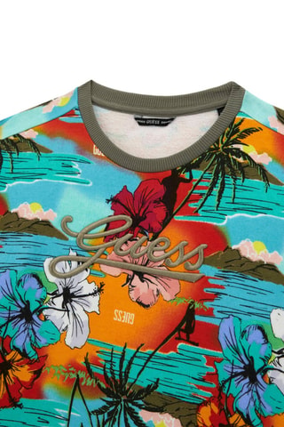 Sweat - Turquoise et rouge - Guess