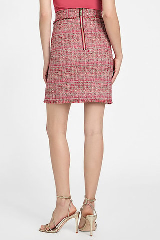 Jupe droite en tweed Claudia - Rose