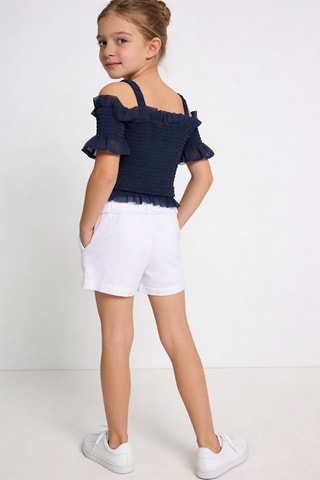 Short en lin - Blanc