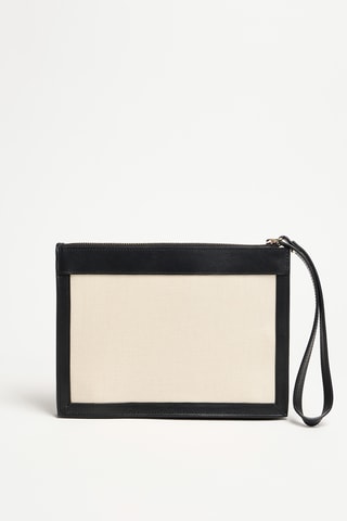 Pochette en cuir - Beige