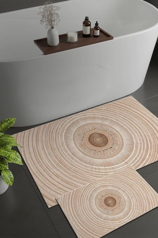 2 tappetini bagno - Beige - 50 x 60/60 x 100 cm