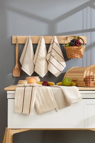 6 asciugamani ospite Sofya - Beige - 30 x 50 cm