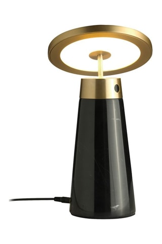 Lampe de table en marbre - Noir et doré - 60 W