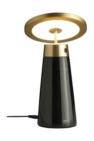 Lampe de table en marbre - Noir et doré - 60 W