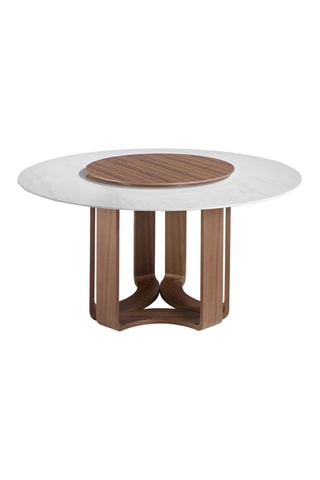 Table en porcelaine et noyer - 150 x 75 x 150 cm