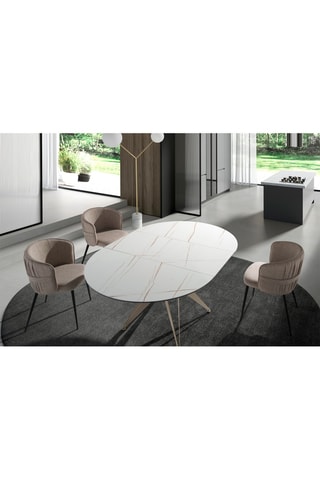 Table à manger en porcelaine - 120 x 120 x 77 cm