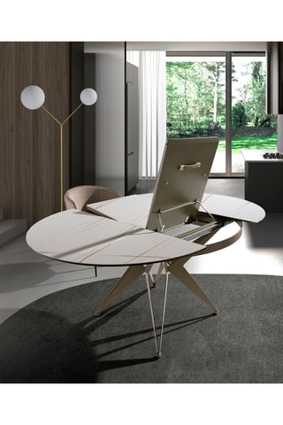 Table à manger en porcelaine - 120 x 120 x 77 cm