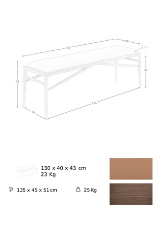 Banc en bois - 130 x 40 x 43 cm