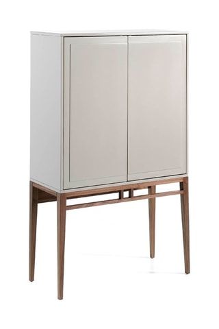 Buffet 2 portes - Blanc et naturel - 90 x 150 x 40 cm