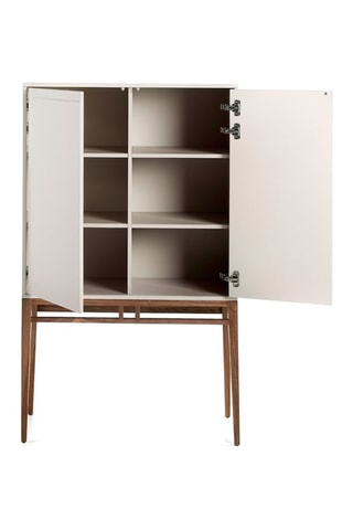 Buffet 2 portes - Blanc et naturel - 90 x 150 x 40 cm