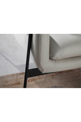 Fauteuil - Gris perlé et noir - En cuir