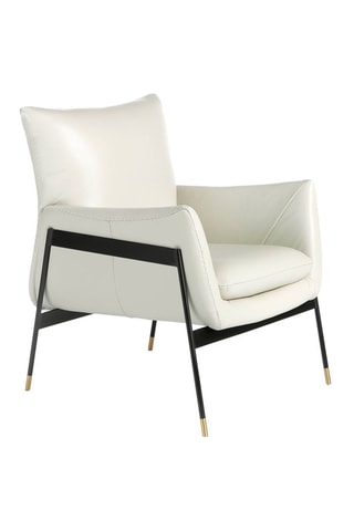 Fauteuil - Gris perlé et noir - En cuir
