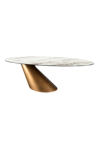 Table à manger en marbre porcelaine - 240 x 76 x 120 cm