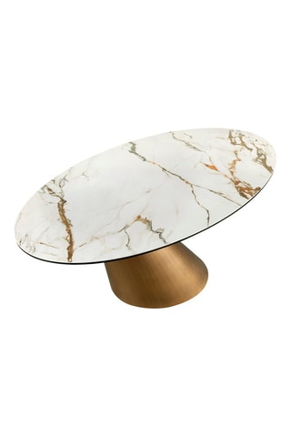 Table à manger en marbre porcelaine - 240 x 76 x 120 cm