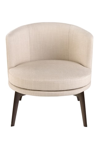 Fauteuil - Crème et marron - En tissu
