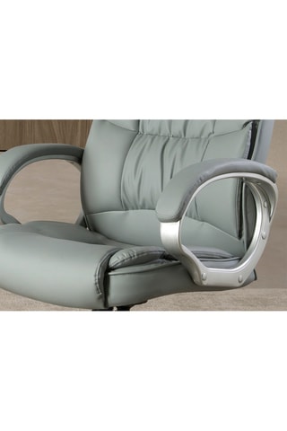 Fauteuil de bureau pivotant - Gris et argenté - Revêtement effet cuir