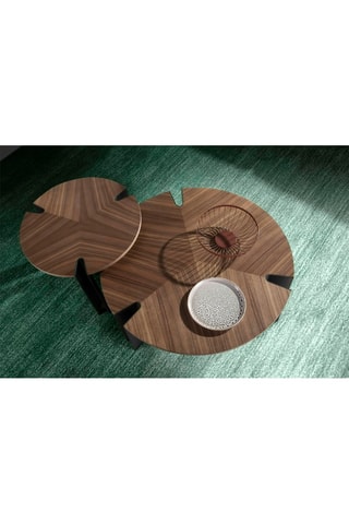 Table basse en noyer - 90 x 36 x 90 cm
