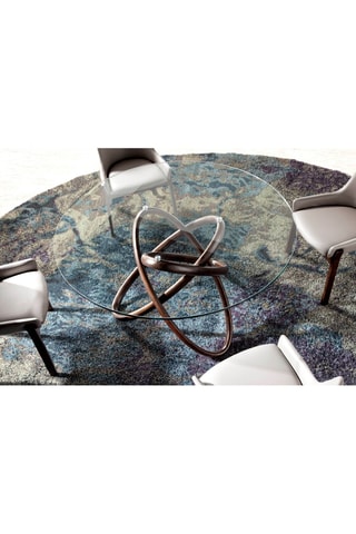 Table à manger en frêne et verre - 140 x 75 x 140 cm