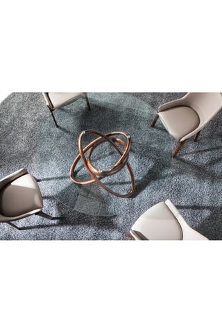 Table à manger en frêne et verre - 140 x 75 x 140 cm