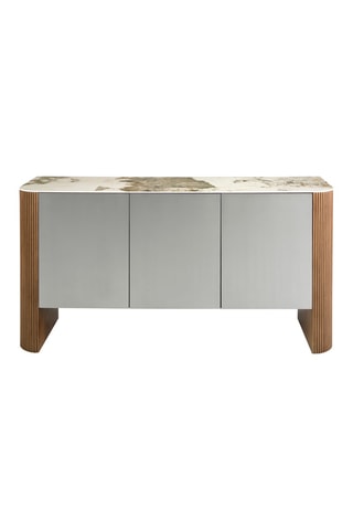 Buffet 3 portes en bois et porcelaine - 160 x 80 x 45 cm