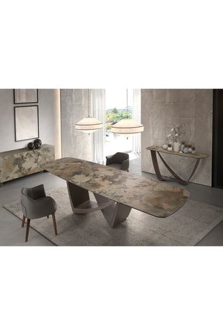 Table extensible en marbre de porcelaine - 200 x 76 x 100 cm