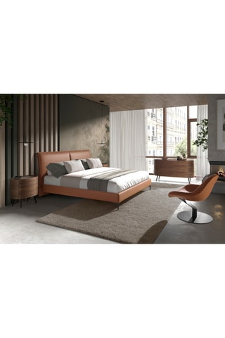 Fauteuil - Marron - Effet cuir