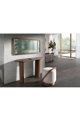 Console en bois plaqué noyer - 120 x 76 x 40 cm
