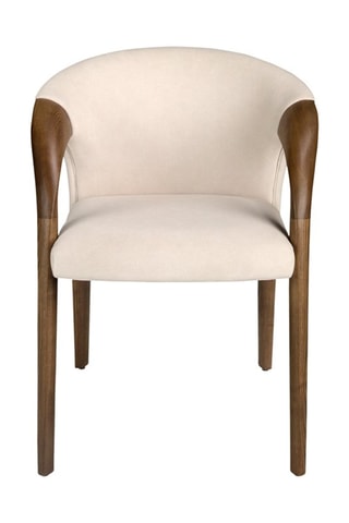 Chaise - Beige et imitation noyer