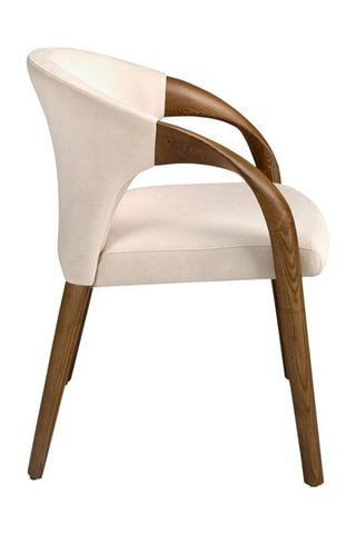 Chaise - Beige et imitation noyer