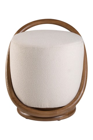 Pouf - Blanc et naturel