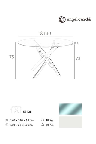 Table à manger - 130 x 75 x 130 cm