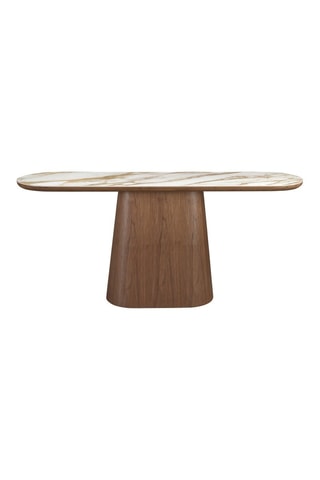 Console en marbre de porcelaine - 180 x 45 x 78 cm - 8 places