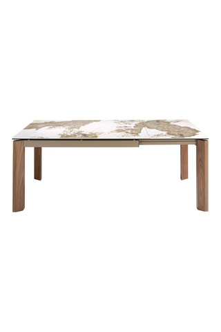 Table à manger extensible en marbre de porcelaine - 140 x 90 x 76 cm