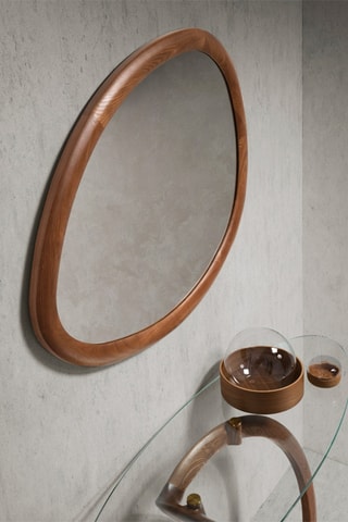 Miroir en bois - 95 x 75 x 3 cm - Naturel