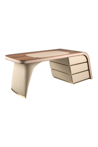 Bureau 3 tiroirs en bois - 215 x 75 x 80 cm