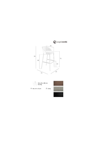 2 sgabelli da bar - 53 x 98 x 51 cm