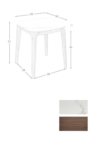 Table d'appoint en marbre - 50 x 50 x 51 cm
