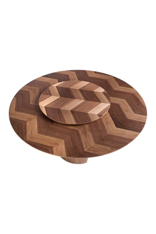 Table à manger en bois plaqué noyer - 150 x 76 x 150 cm