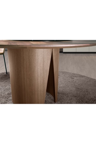 Table à manger en bois plaqué noyer - 150 x 76 x 150 cm