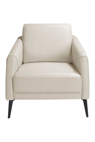 Fauteuil -  Beige - En cuir