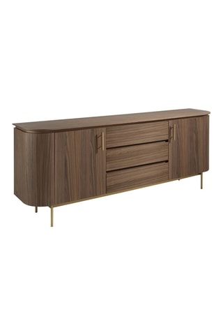 Commode 3 tiroirs - Imitation noyer - 210 x 80 x 45 cm
