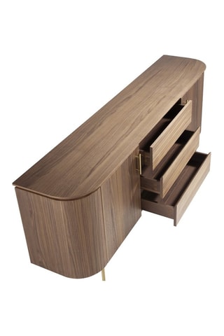 Commode 3 tiroirs - Imitation noyer - 210 x 80 x 45 cm