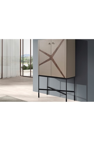 Buffet 2 portes en noyer - 90 x 40 x 150 cm