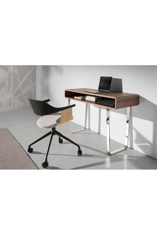 Chaise de bureau en bois plaqué chêne - 59 x 76 x 50 cm
