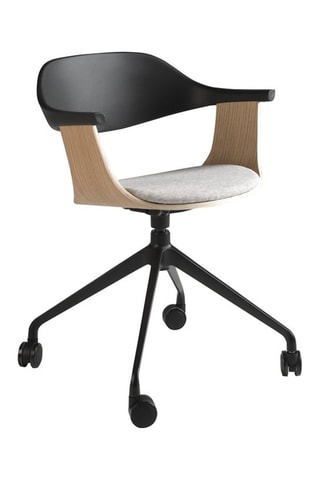 Chaise de bureau en bois plaqué chêne - 59 x 76 x 50 cm