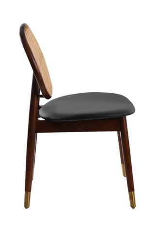 2 chaises en bois et rotin - 49 x 52 x 87 cm