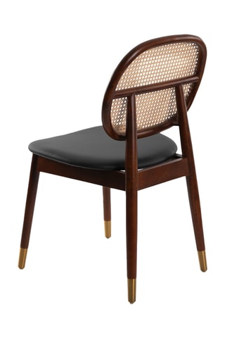 2 chaises en bois et rotin - 49 x 52 x 87 cm