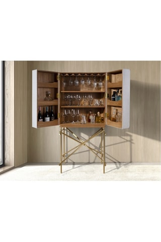 Buffet 2 portes en bois plaqué noyer - 82 x 169 x 53 cm