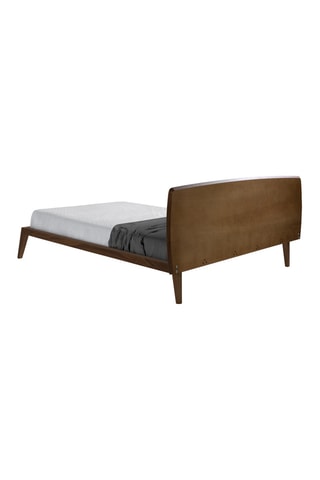Lit en bois plaqué noyer et pin - Couchage 160 x 200 cm