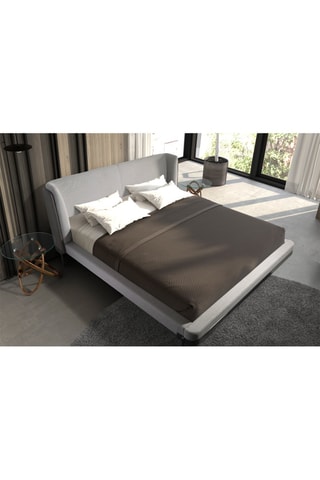 Lit en bois - Gris - Couchage 180 x 200 cm